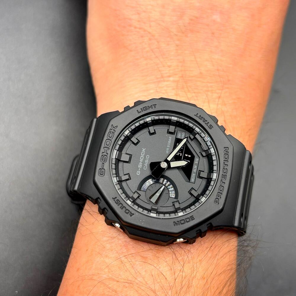 Casio G-Shock GA-2100-1A1 Monochrome Black Carbon Core Guard CasiOak Watch NIB - Picture 15 of 17